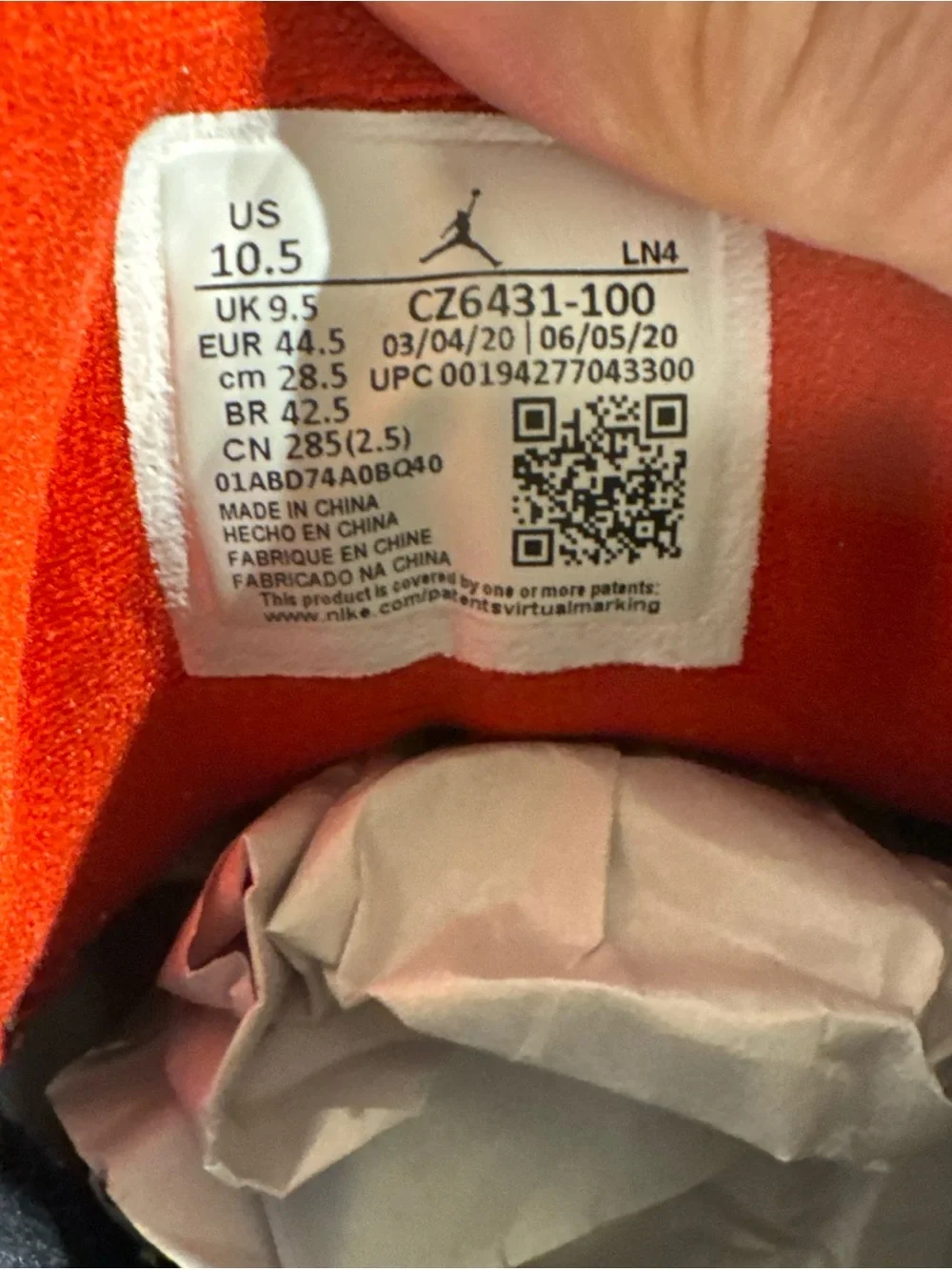 Men’s Size 10.5 - Jordan 3 Retro Denim SE Fire Red 2020 - CZ6431 100